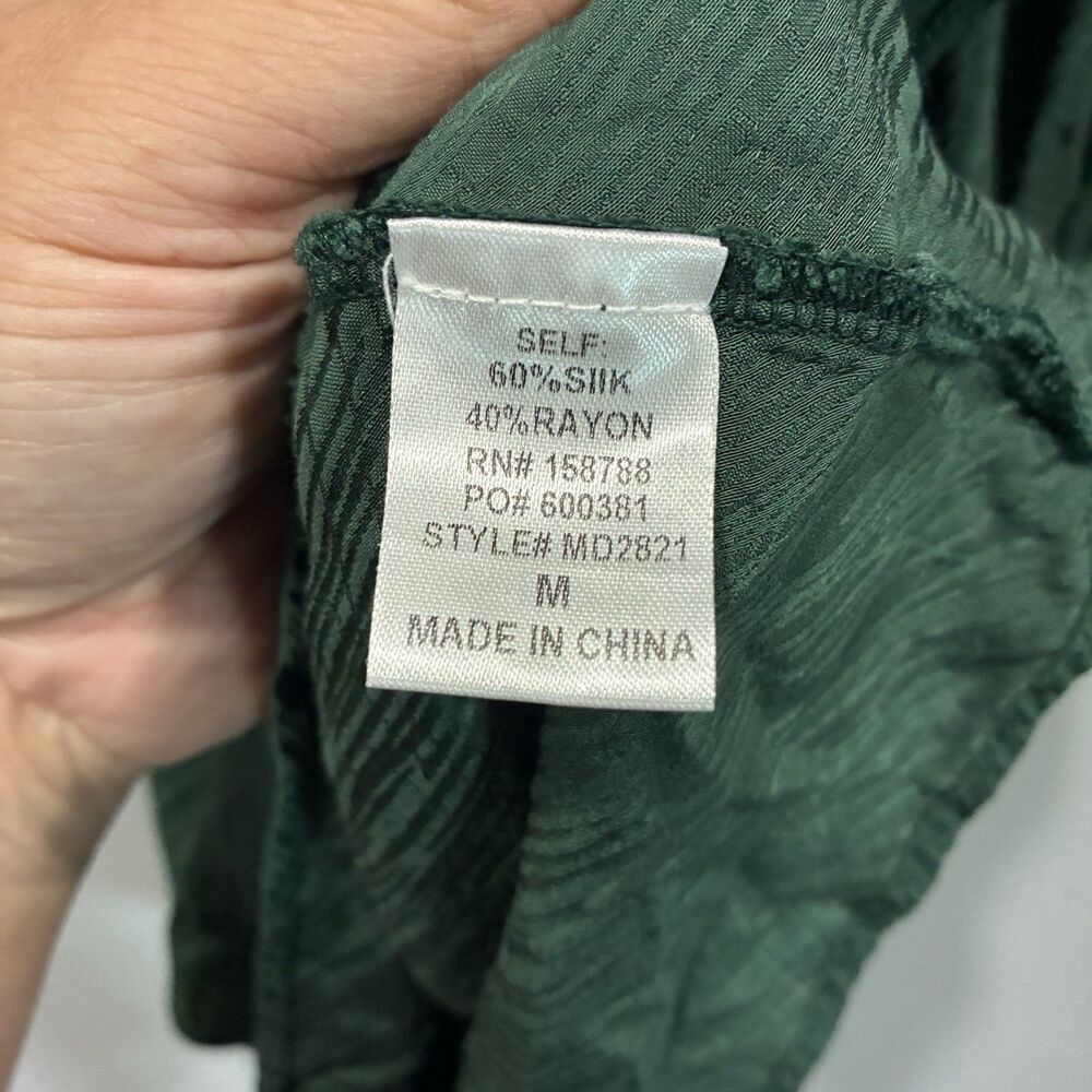Bond 73 Silk Blend Emerald Green Ruched Tie Bust Slip Dress Y2K Fairy Grunge M - Picture 6 of 12